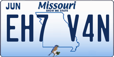 MO license plate EH7V4N