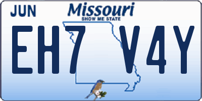 MO license plate EH7V4Y