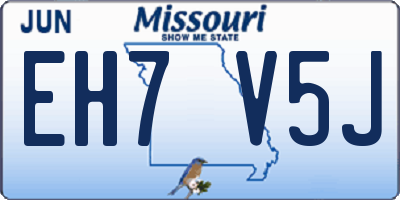 MO license plate EH7V5J