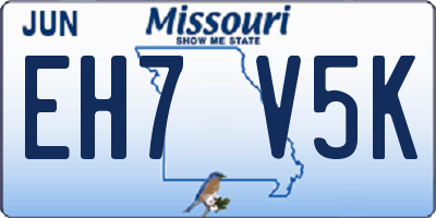 MO license plate EH7V5K