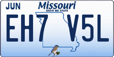 MO license plate EH7V5L