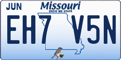 MO license plate EH7V5N