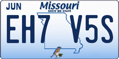 MO license plate EH7V5S