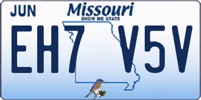MO license plate EH7V5V
