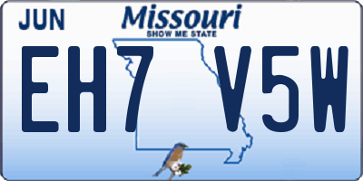 MO license plate EH7V5W