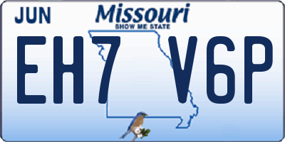 MO license plate EH7V6P