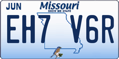 MO license plate EH7V6R