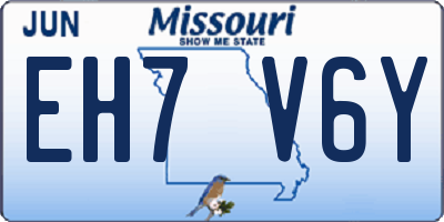 MO license plate EH7V6Y