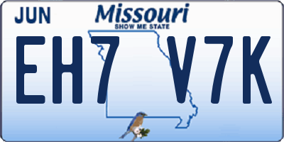 MO license plate EH7V7K