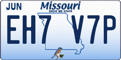 MO license plate EH7V7P
