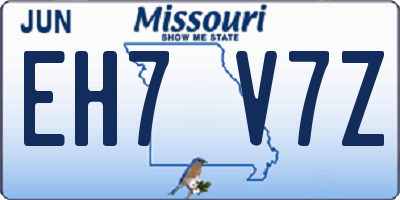 MO license plate EH7V7Z