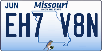 MO license plate EH7V8N