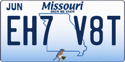 MO license plate EH7V8T