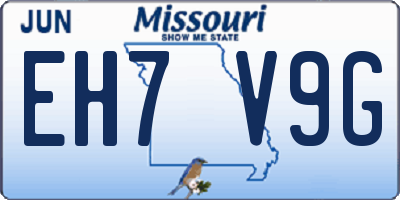 MO license plate EH7V9G