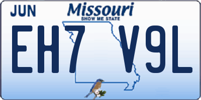 MO license plate EH7V9L