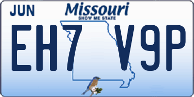MO license plate EH7V9P