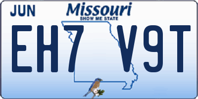 MO license plate EH7V9T