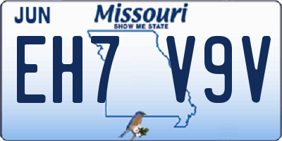 MO license plate EH7V9V