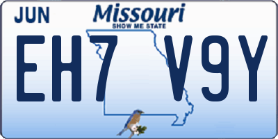 MO license plate EH7V9Y