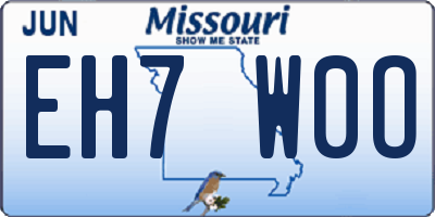 MO license plate EH7W0O