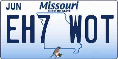 MO license plate EH7W0T