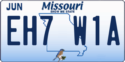 MO license plate EH7W1A