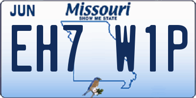 MO license plate EH7W1P