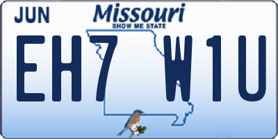 MO license plate EH7W1U