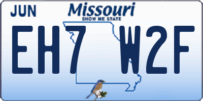 MO license plate EH7W2F
