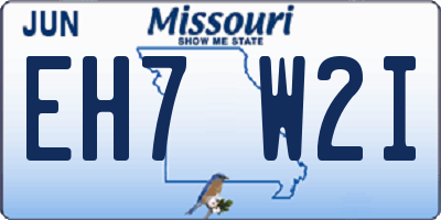 MO license plate EH7W2I