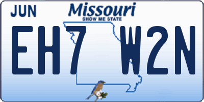 MO license plate EH7W2N