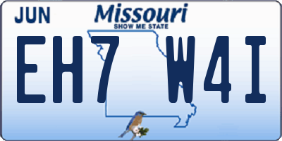 MO license plate EH7W4I