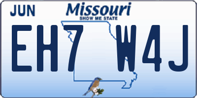MO license plate EH7W4J