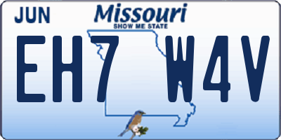 MO license plate EH7W4V