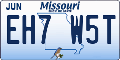 MO license plate EH7W5T