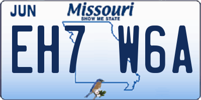 MO license plate EH7W6A