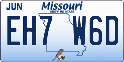 MO license plate EH7W6D