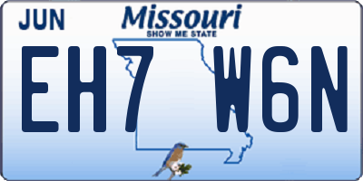 MO license plate EH7W6N