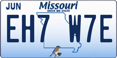 MO license plate EH7W7E