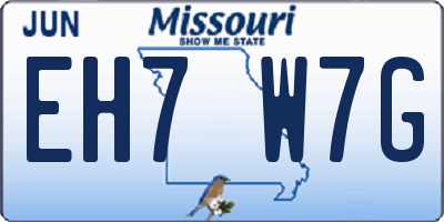 MO license plate EH7W7G