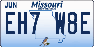 MO license plate EH7W8E