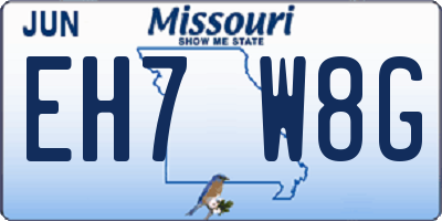 MO license plate EH7W8G