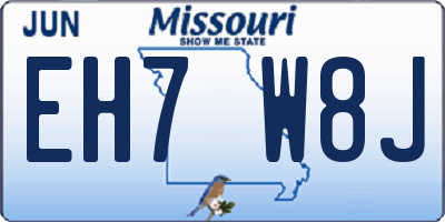MO license plate EH7W8J