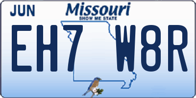 MO license plate EH7W8R