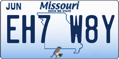 MO license plate EH7W8Y