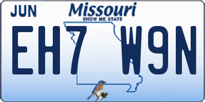 MO license plate EH7W9N