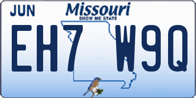 MO license plate EH7W9Q
