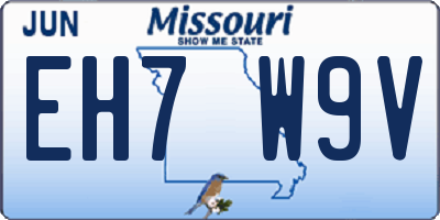 MO license plate EH7W9V