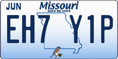 MO license plate EH7Y1P