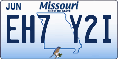 MO license plate EH7Y2I